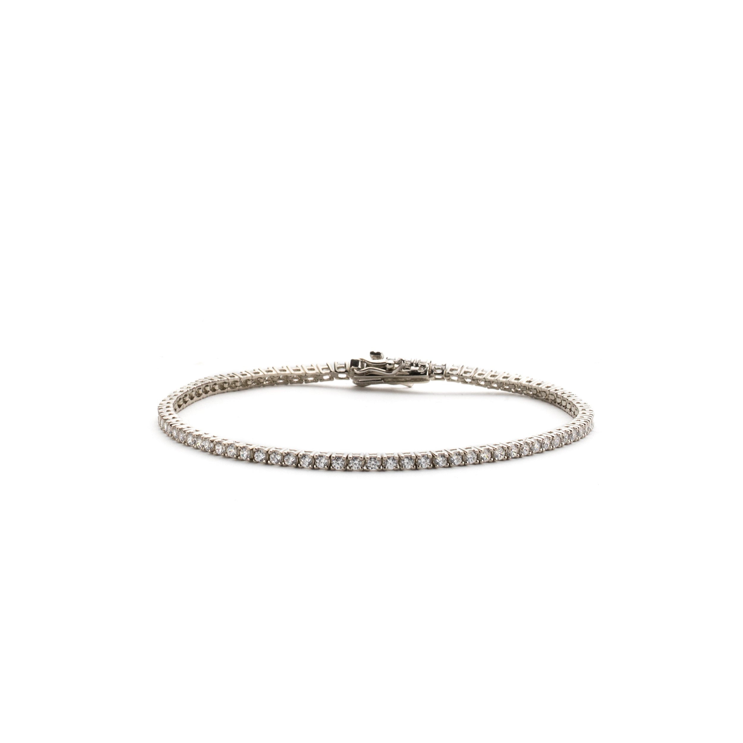 Bracciale tennis in argento con cubic zirconia