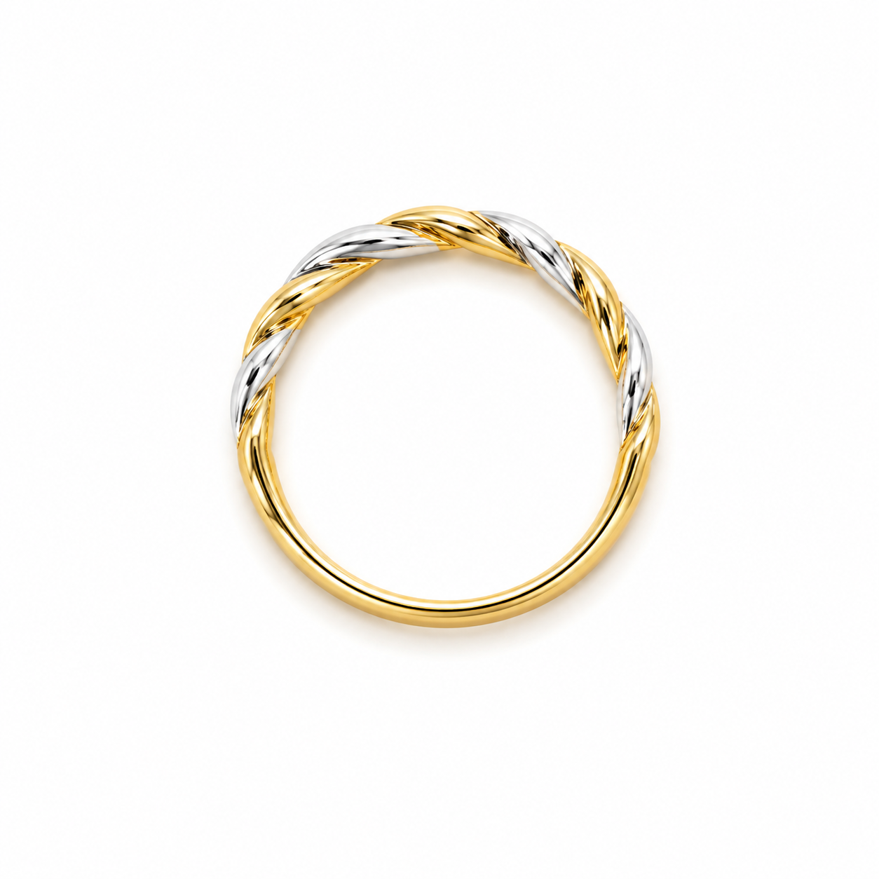 Anello Grumetta in Oro Bianco e Giallo 9Kt