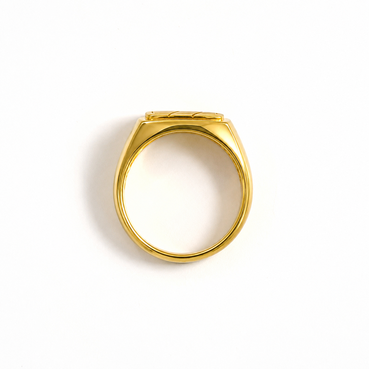 Anello Scudo Chevalier in Oro Giallo 9KT con Zircone