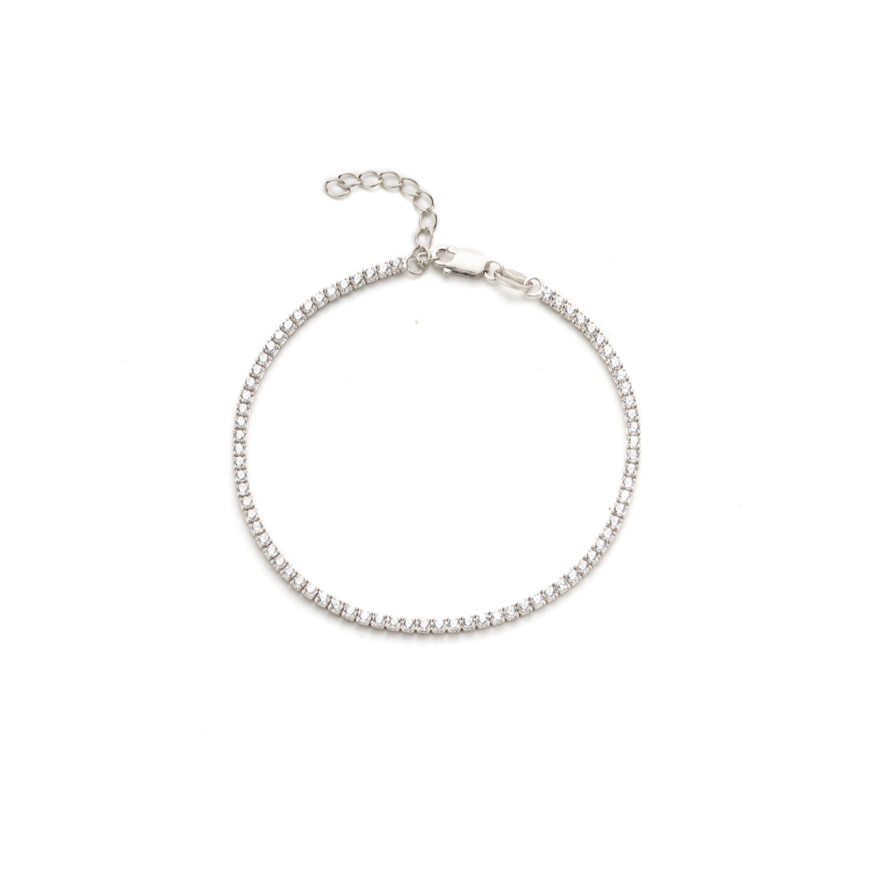 Bracciale tennis in argento con Cubic Zirconia