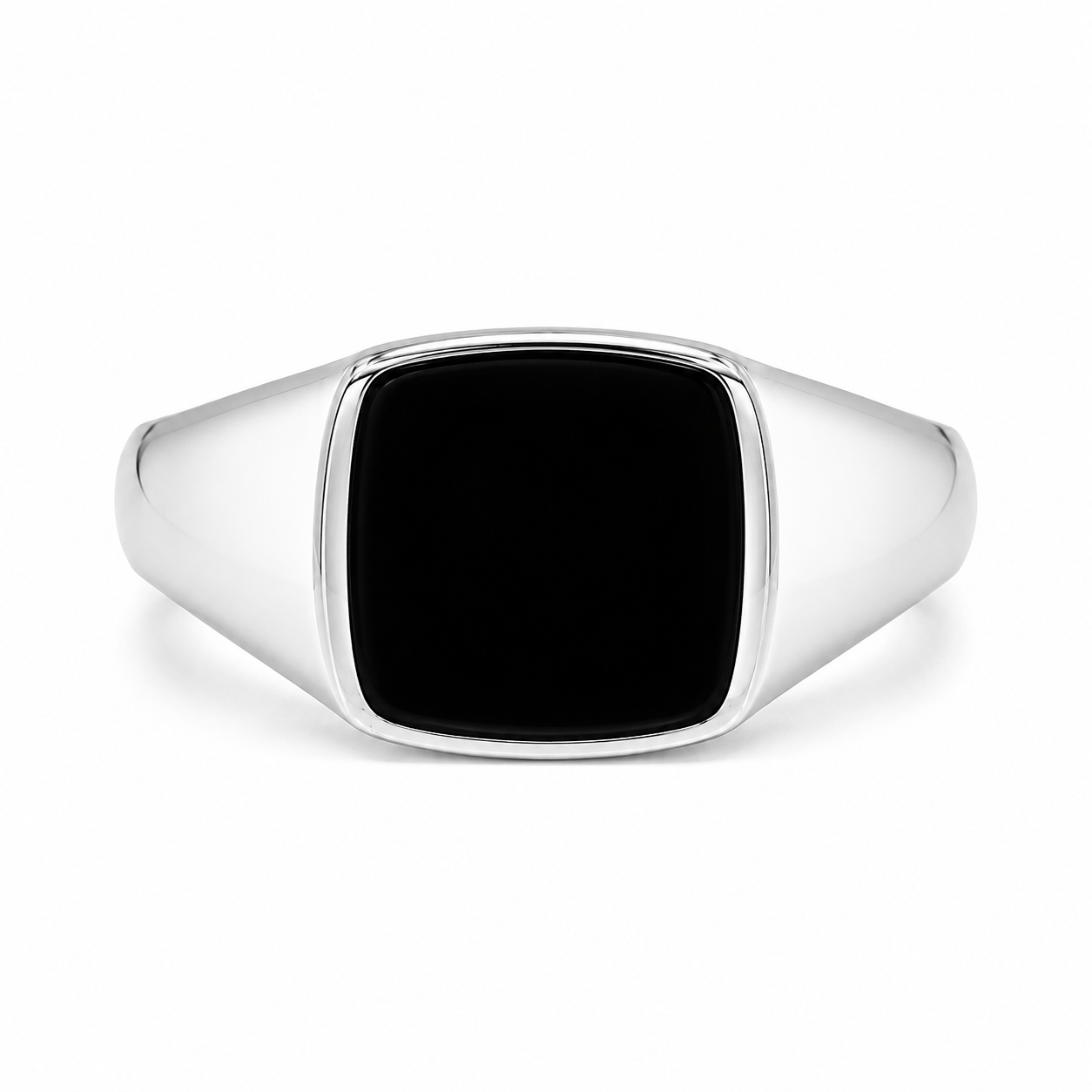 Anello Scudo Nero in Argento