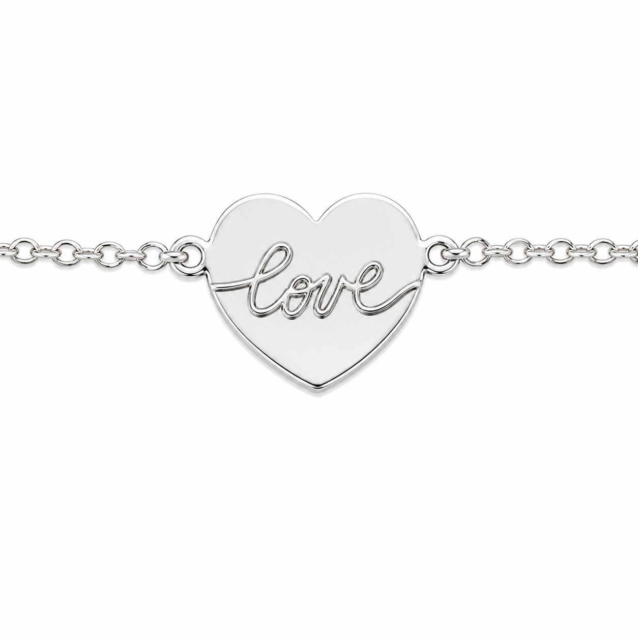 Bracciale "Love" a Cuore in Argento