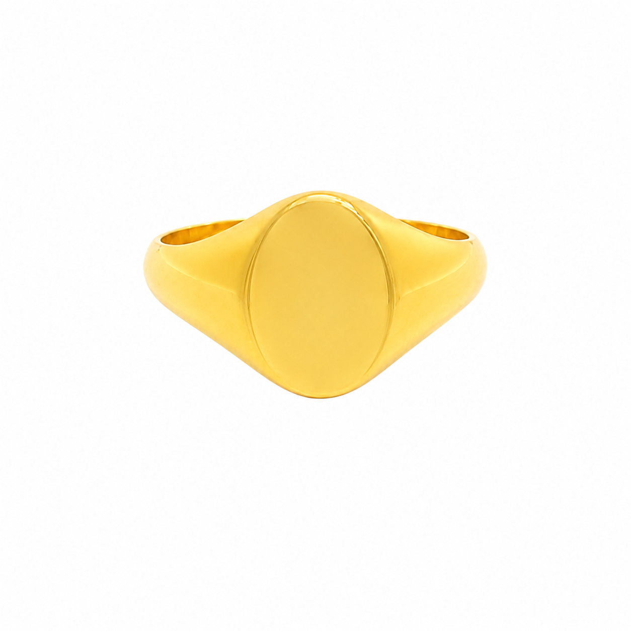 Anello Chevalier Scudo Ovale in Oro Giallo 9KT