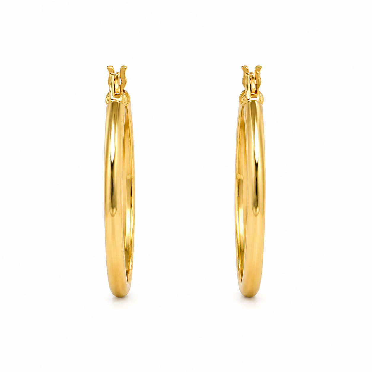 Orecchini a Cerchio Classici in Oro Giallo