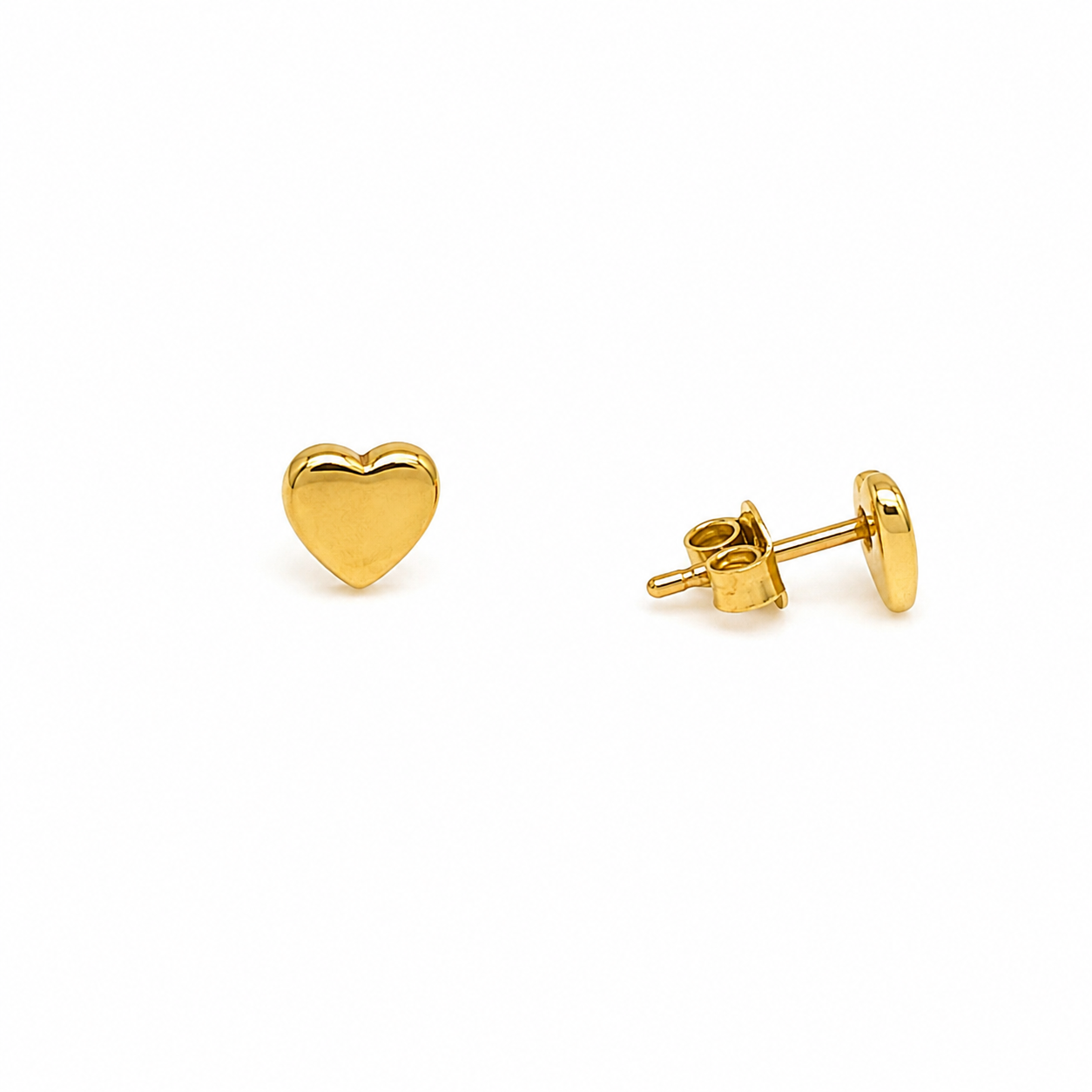 Orecchini Cuore Lucido in Oro Giallo