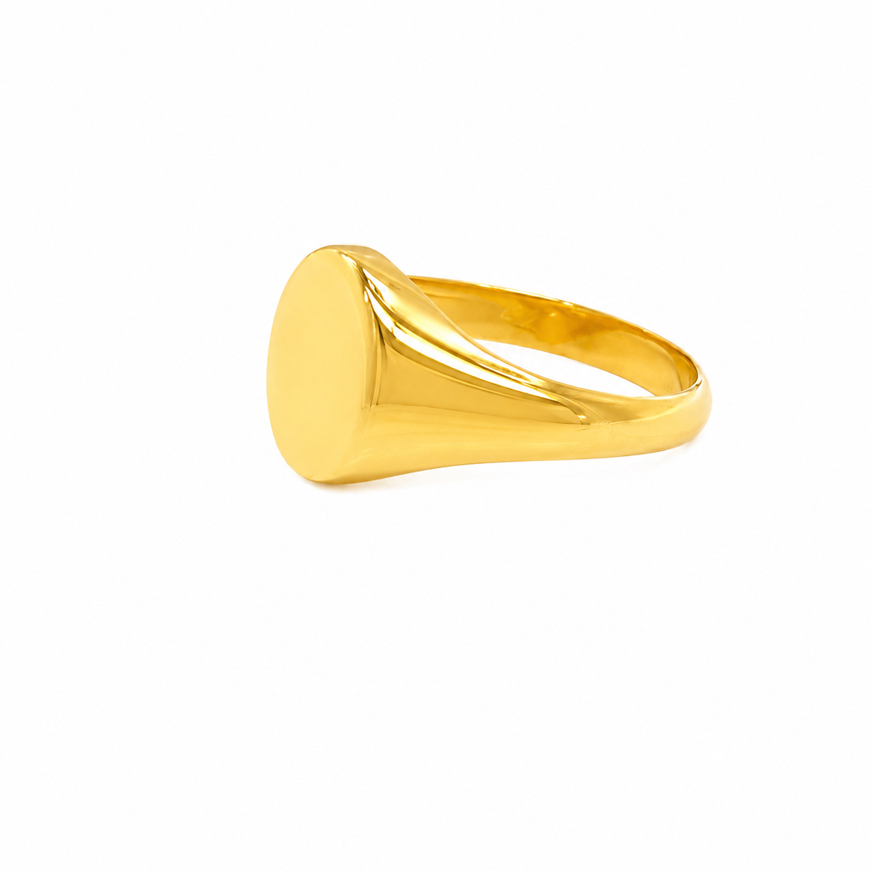 Anello Chevalier Scudo Ovale in Oro Giallo 9KT