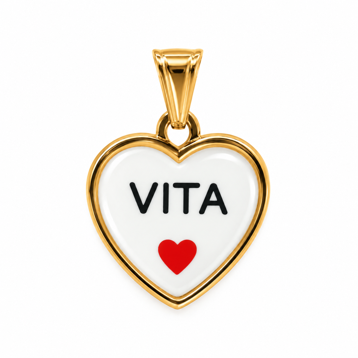 Ciondolo Cuore Vita in Acciaio Dorato