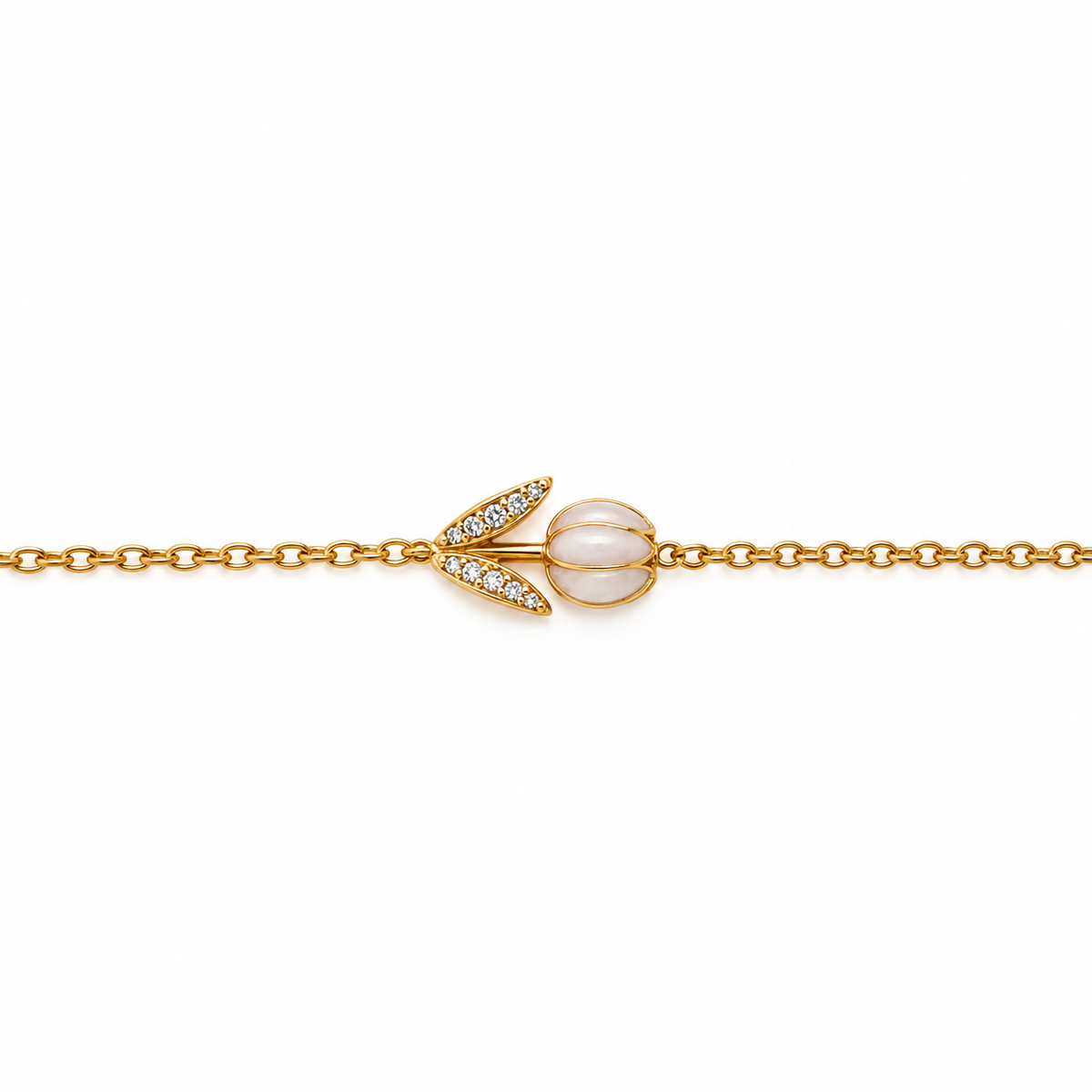 Bracciale in Acciaio Dorato con Tulipano