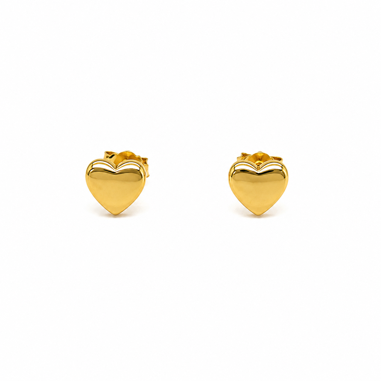 Orecchini Cuore Lucido in Oro Giallo