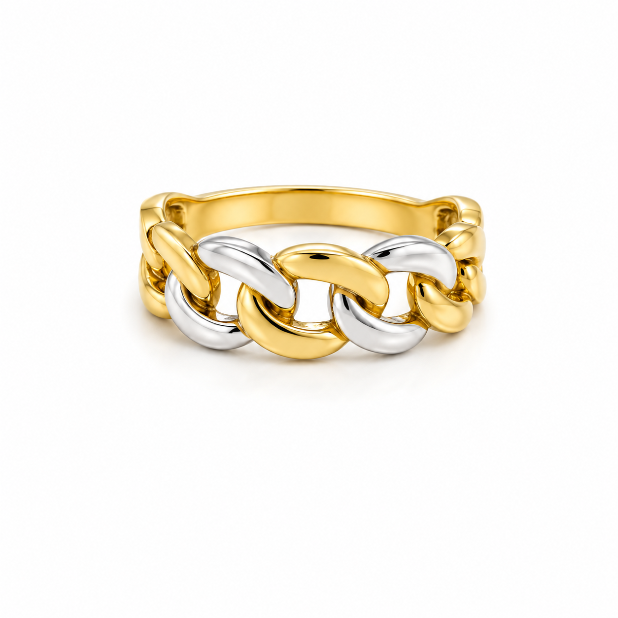 Anello Grumetta in Oro Bianco e Giallo 9Kt