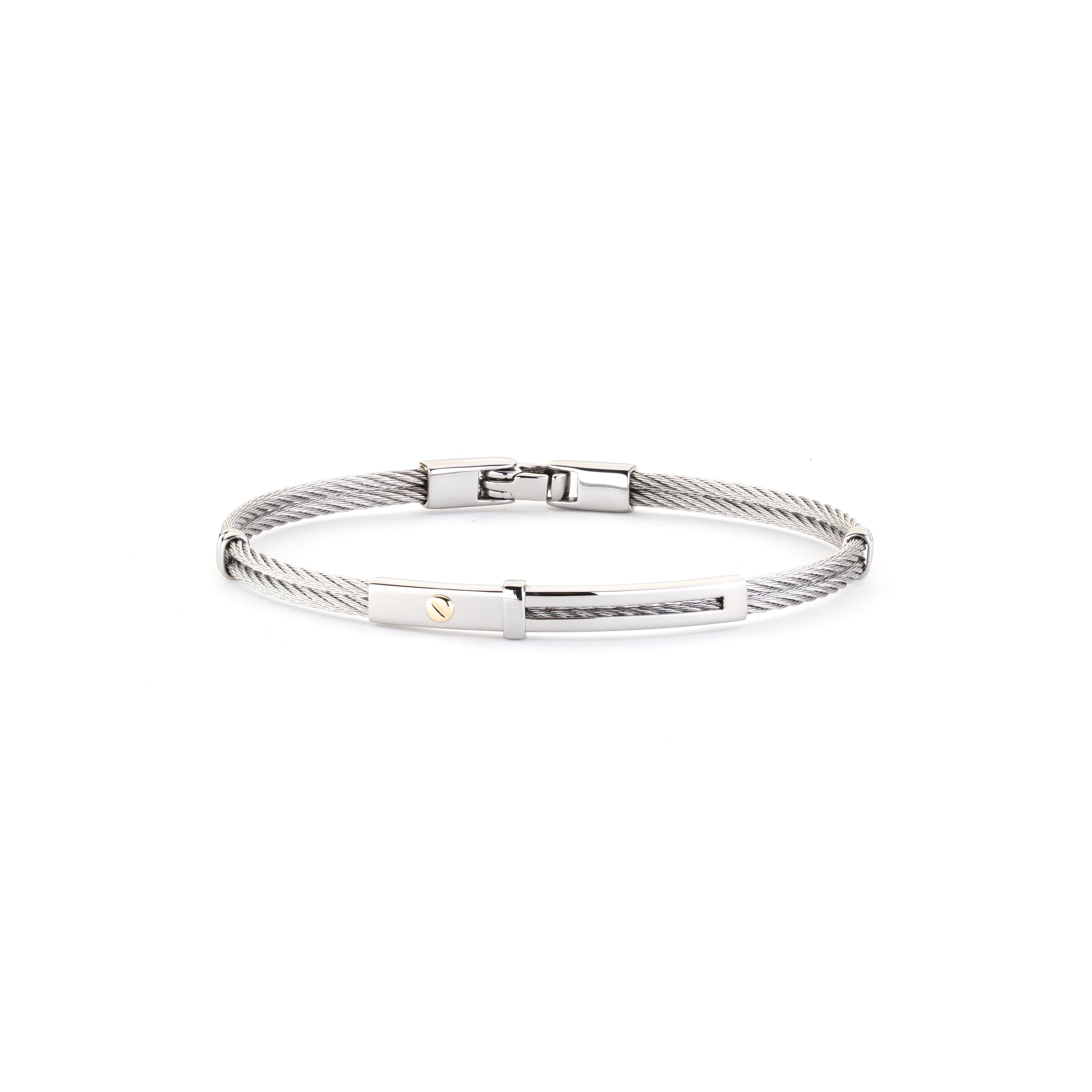 Bracciale rigido in oro e acciaio - Diamanti & Co