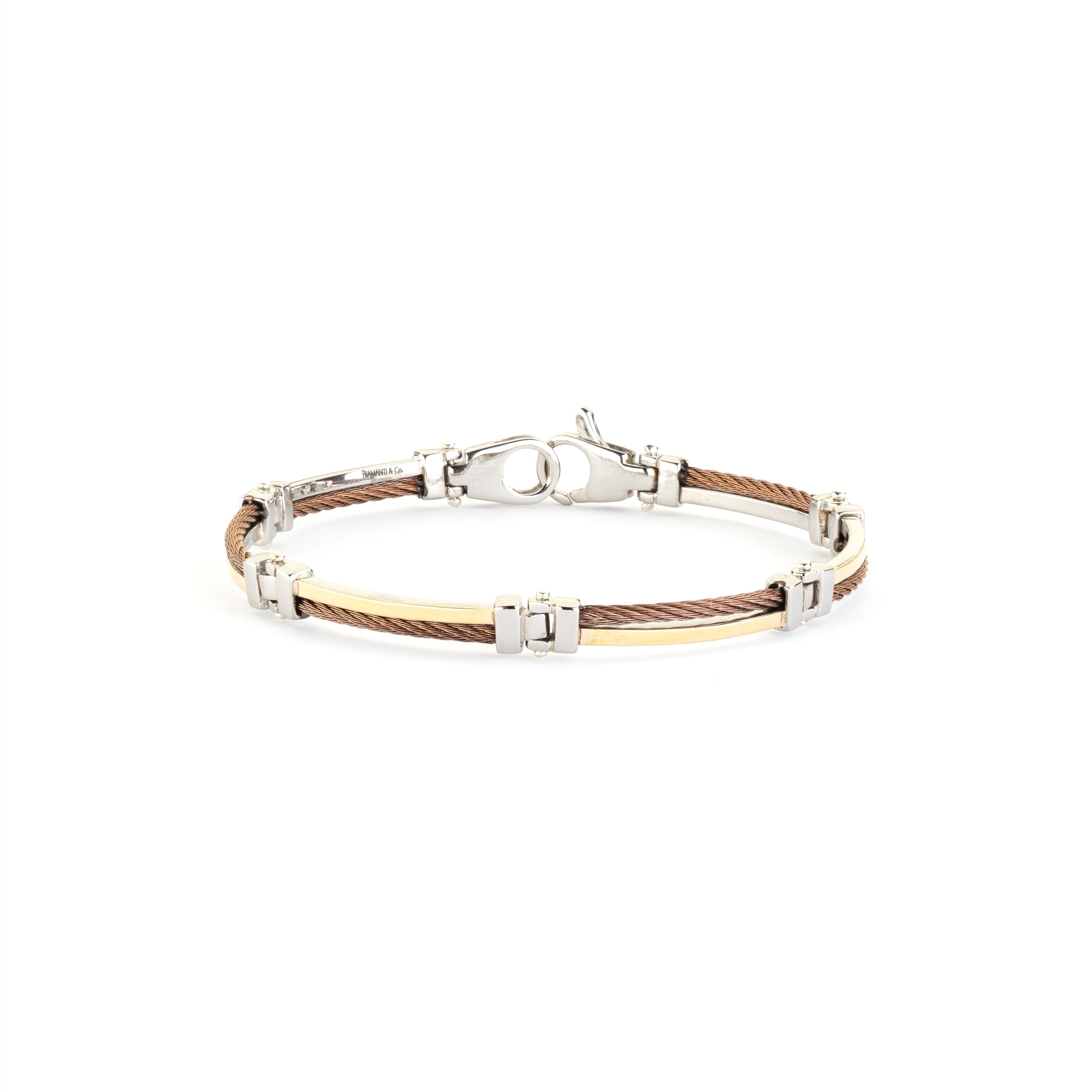 Bracciale semirigido in oro e acciaio