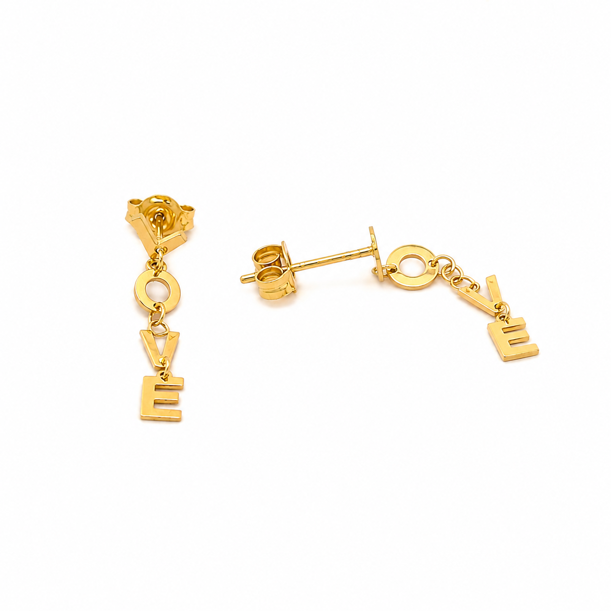 Orecchini Pendenti LOVE in Oro Giallo