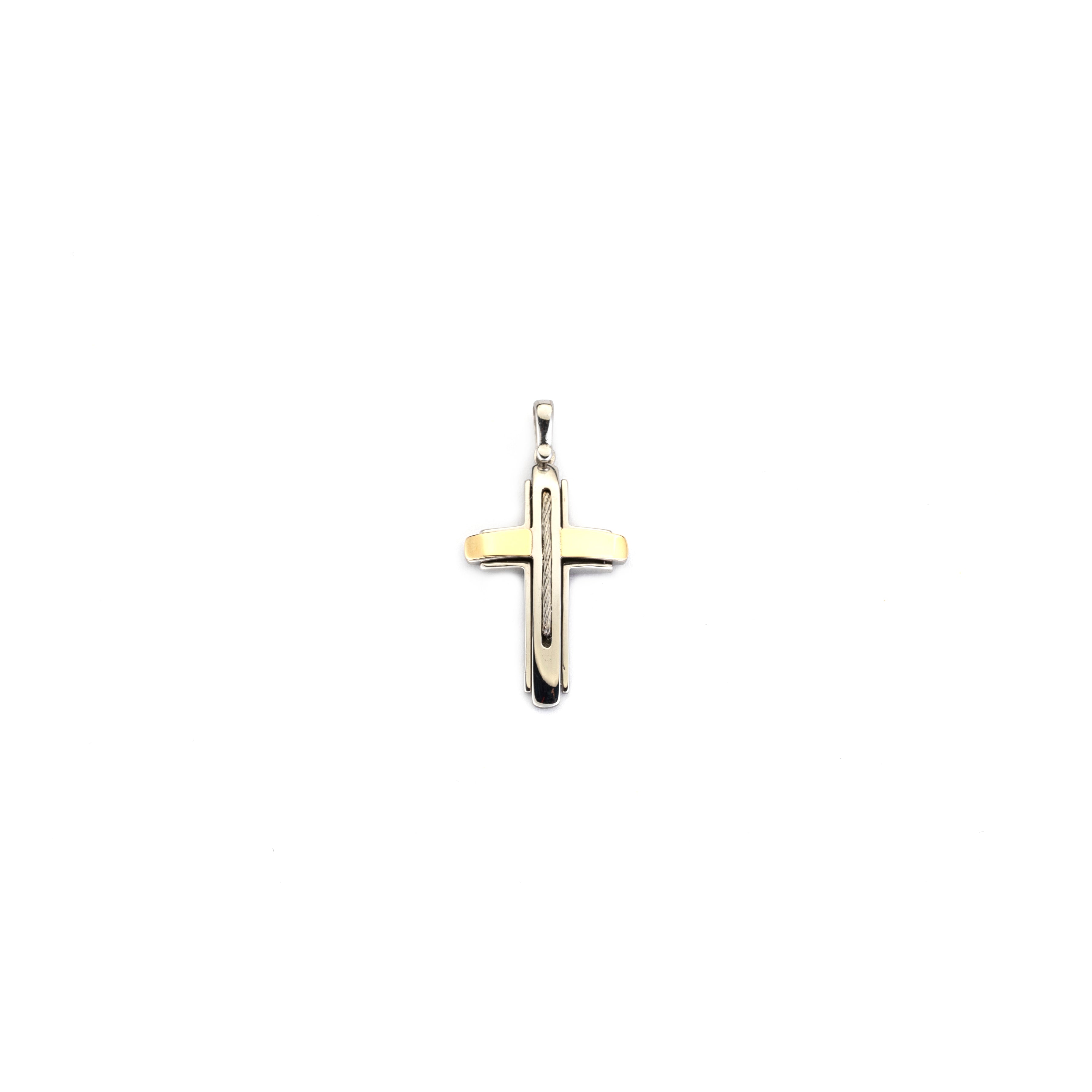 Croce in oro e acciaio - Diamanti & Co