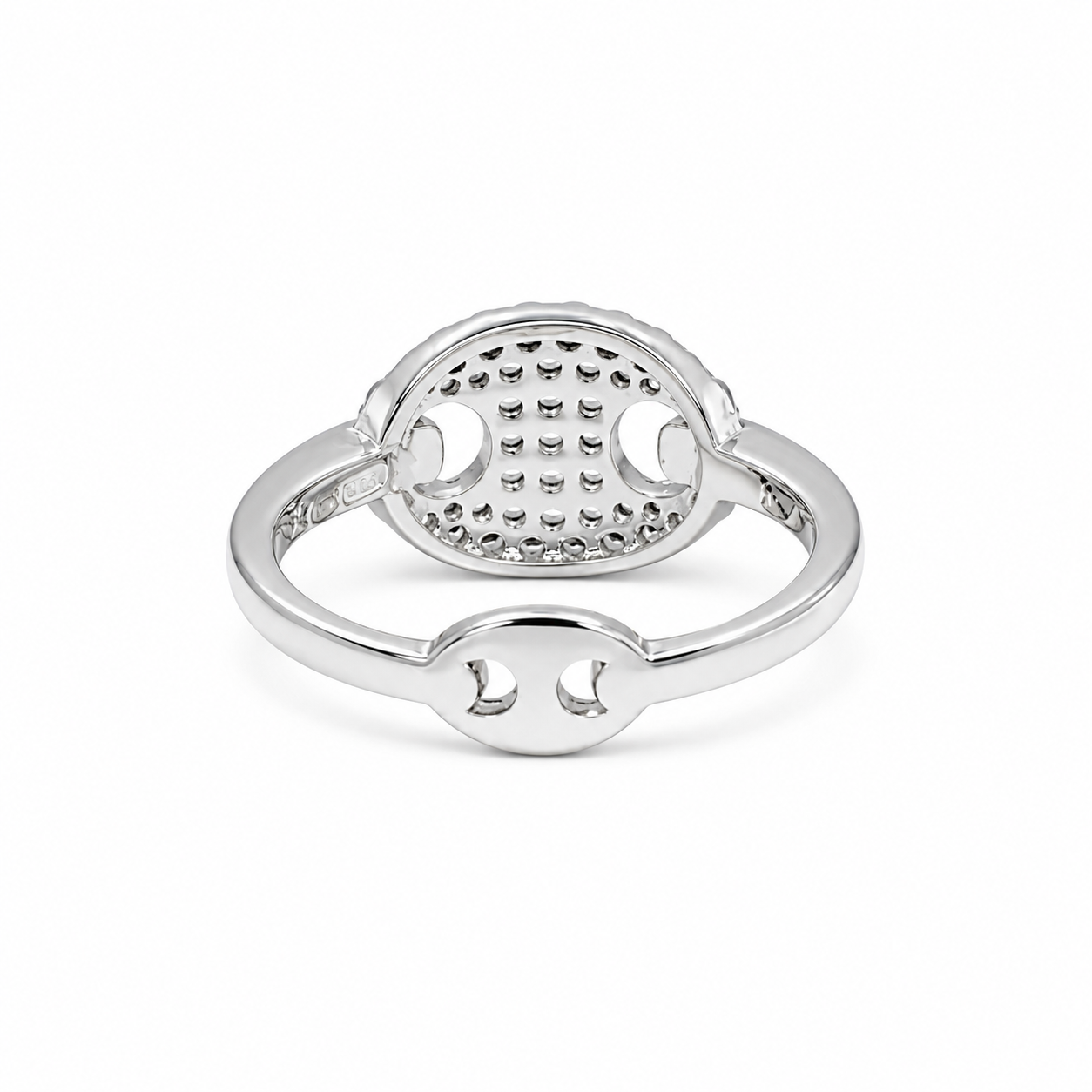 Anello Elegance Pavé con Zirconi Bianchi in Finitura Argento