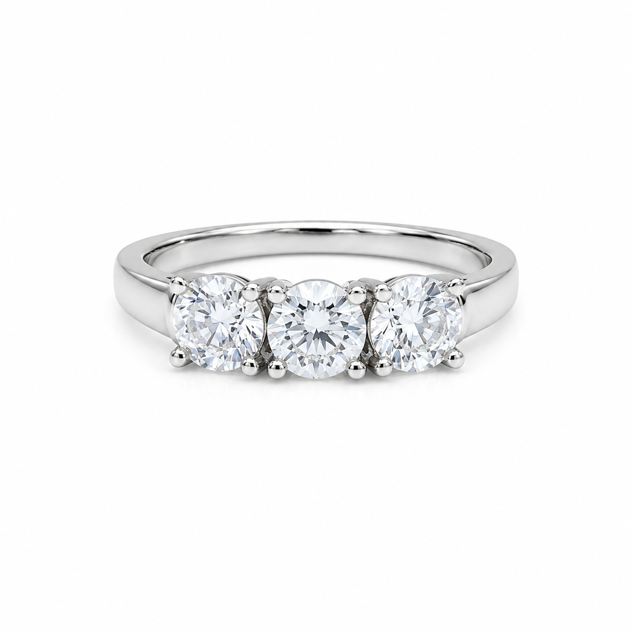 Anello Trilogy Classico in Argento con Zirconi Brillanti