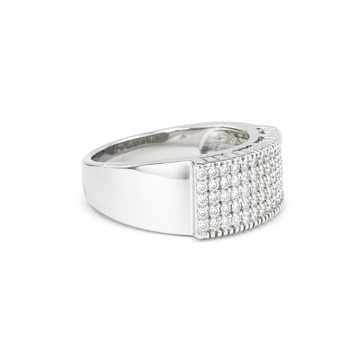 Anello Fascia Pavé in Argento