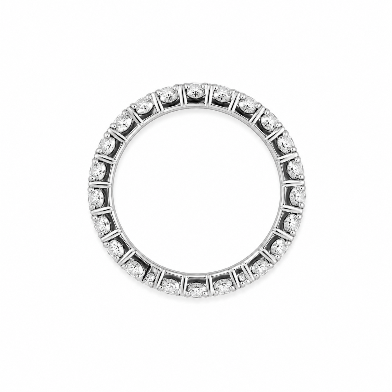 Anello Eternity in Argento con Zirconi Bianchi