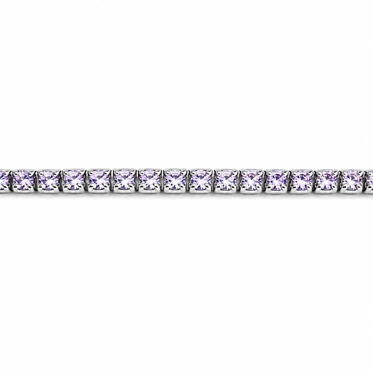 Cavigliera Tennis in Argento con Zirconi Viola