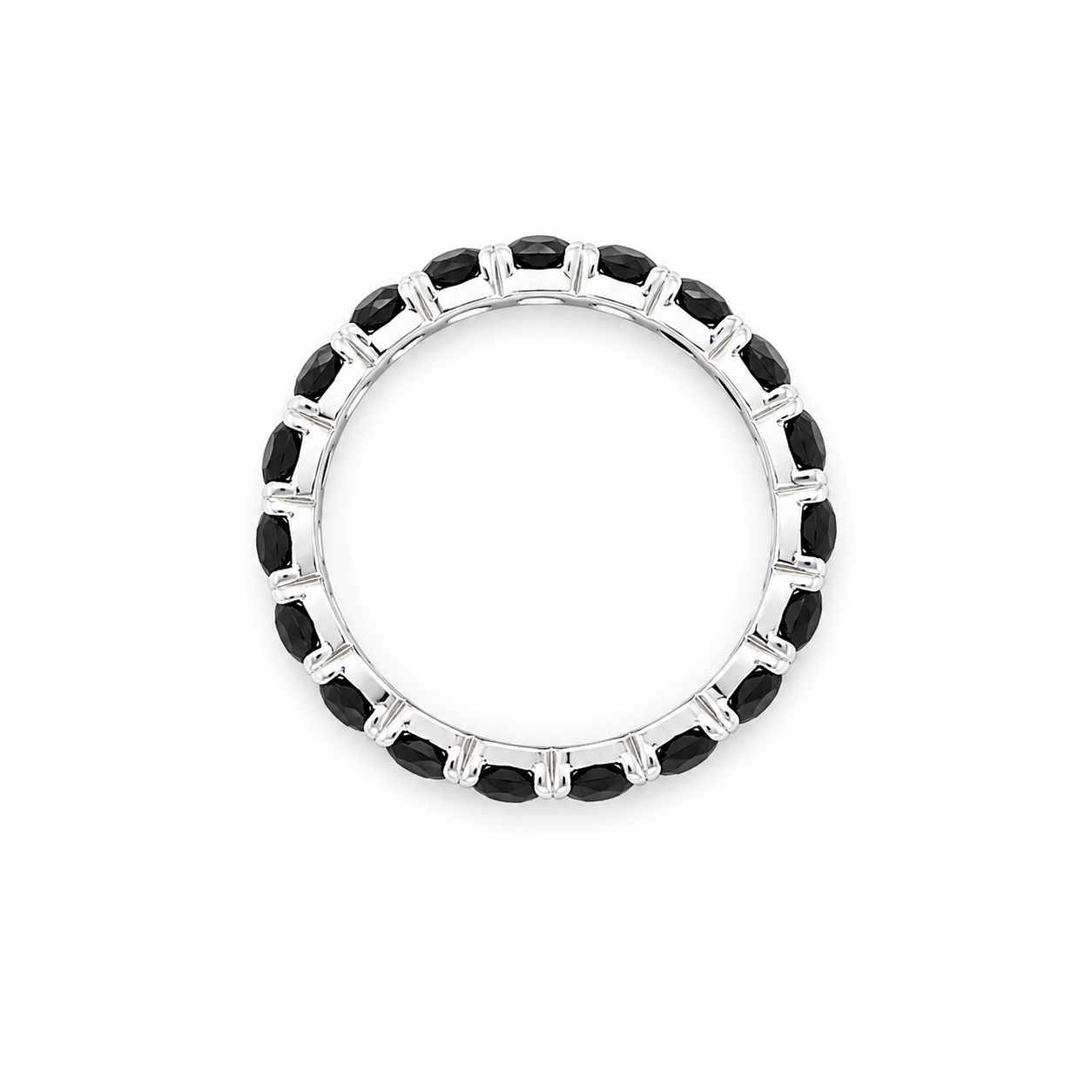 Anello Eternity Argento con Zirconi Neri