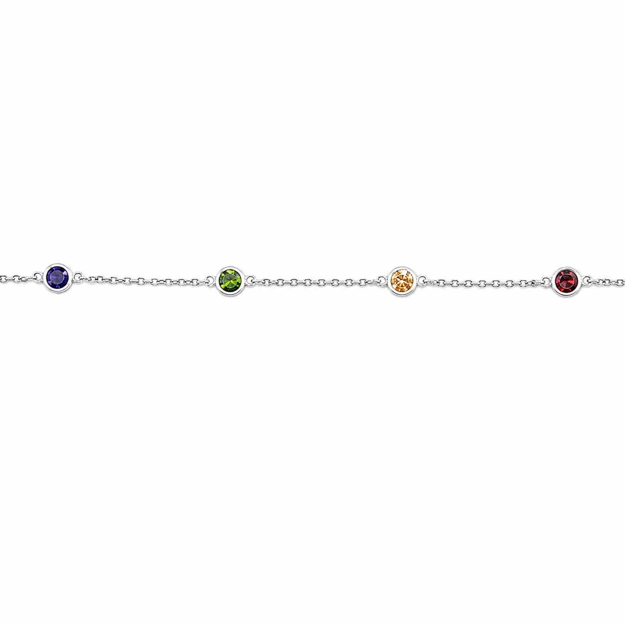 Bracciale in Argento con Punti Luce Multicolor