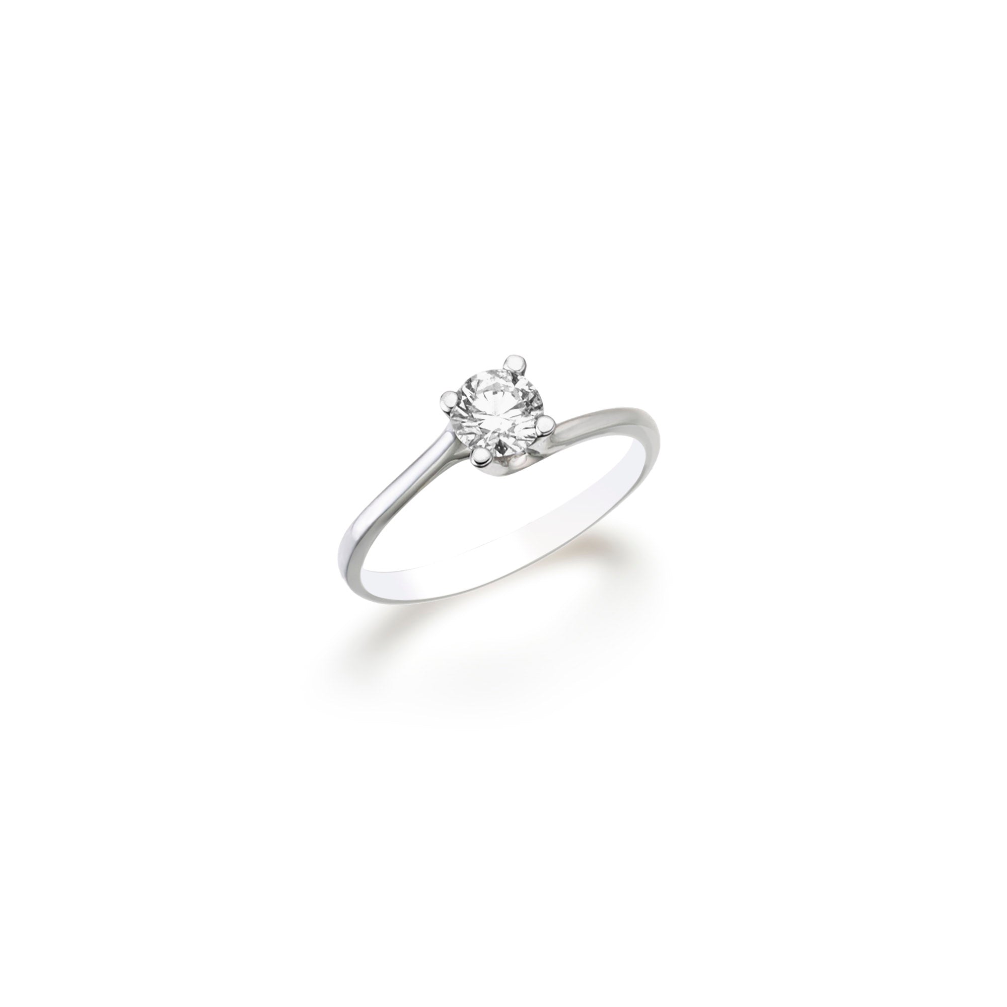 Anello in oro bianco con diamante naturale