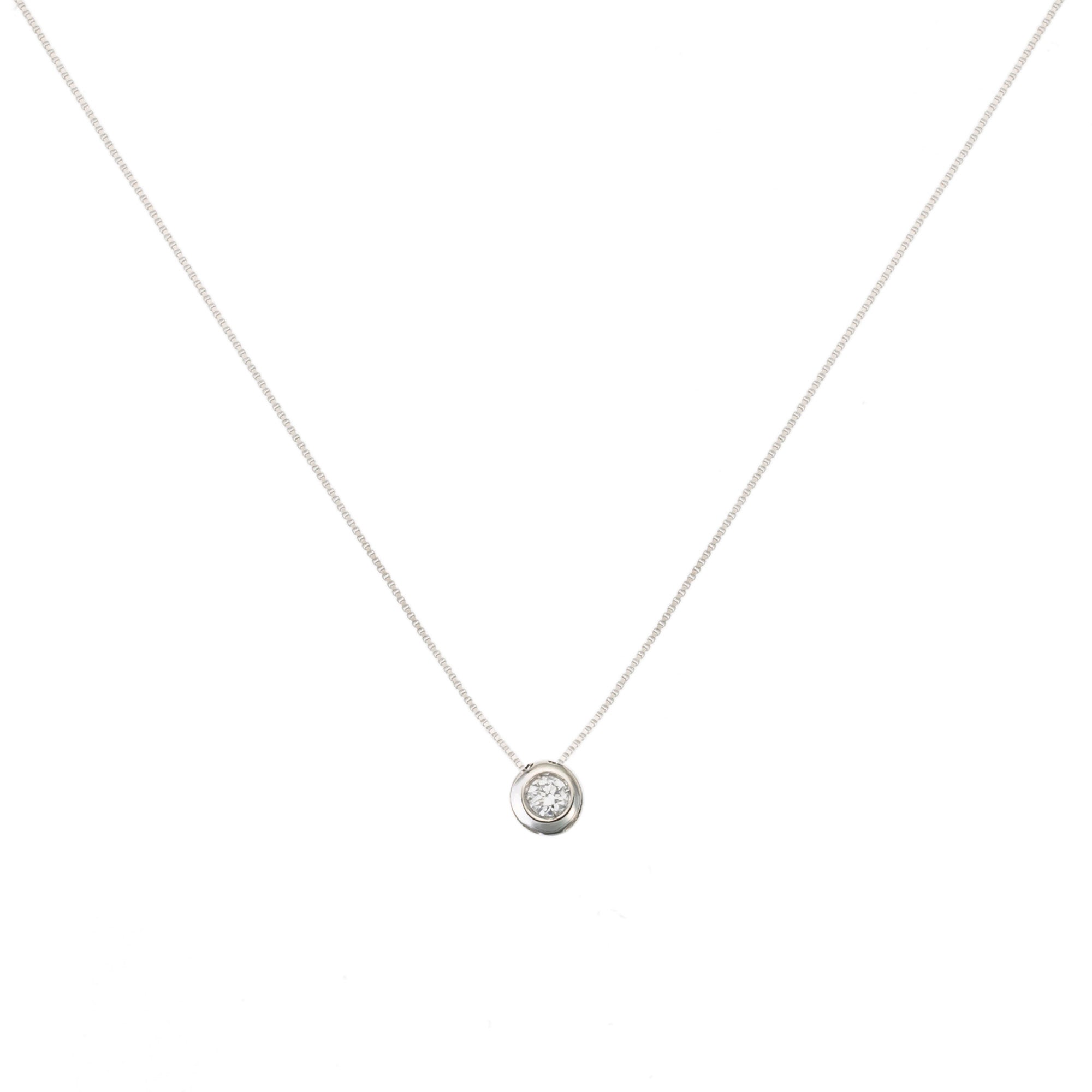 Girocollo in oro bianco con diamante naturale
