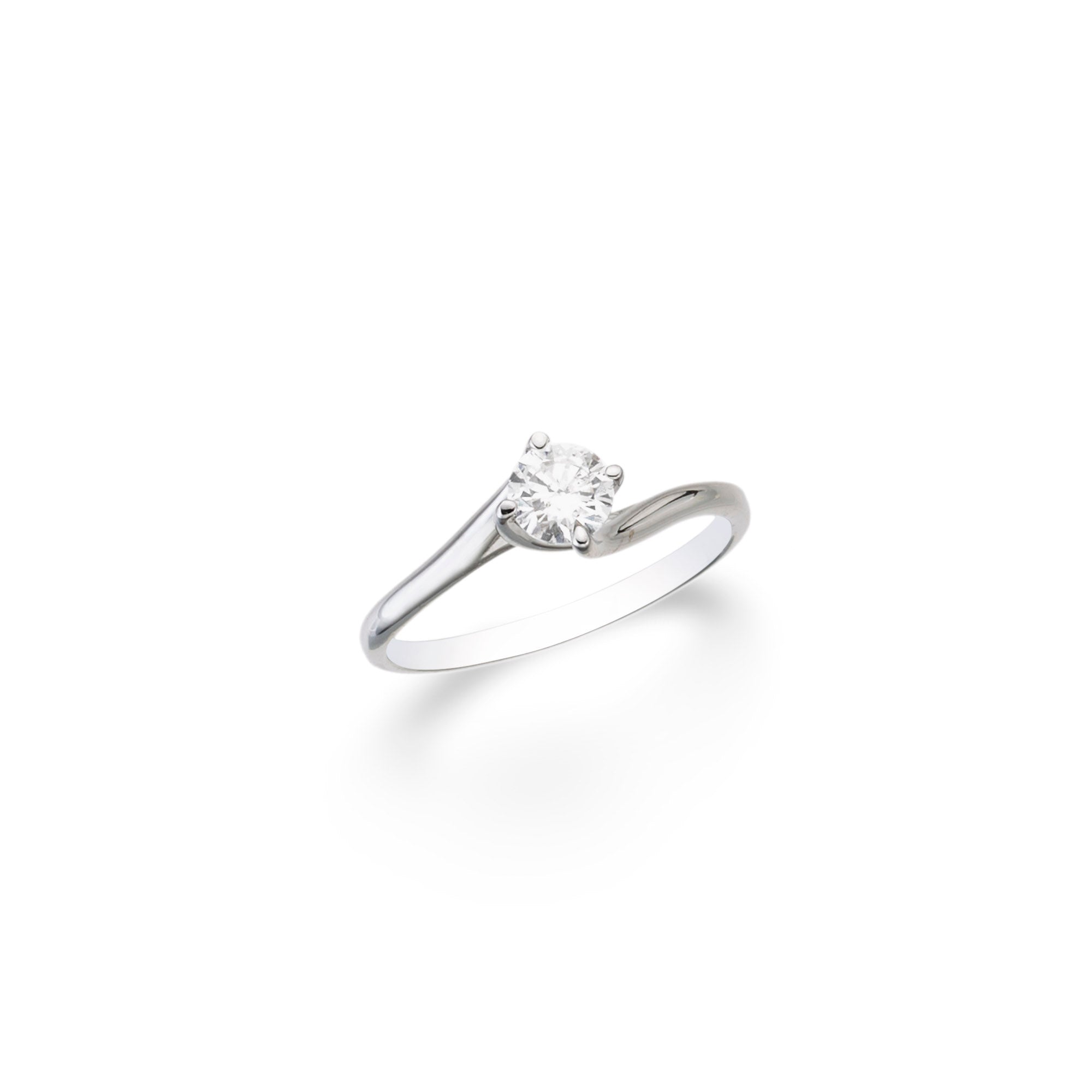 Anello in oro bianco con diamante naturale