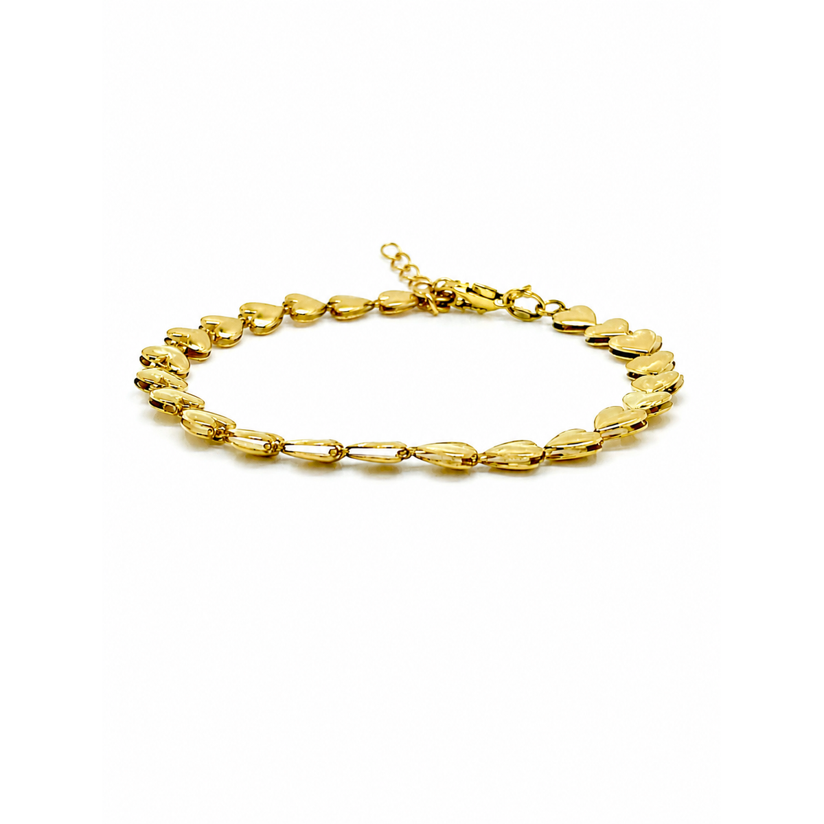 Bracciale in Argento Dorato con Cuori