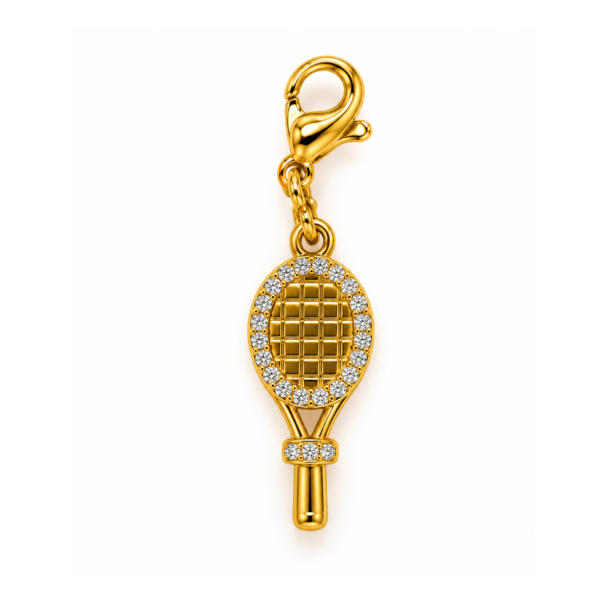 Charm Racchetta da Tennis in Acciaio Dorato