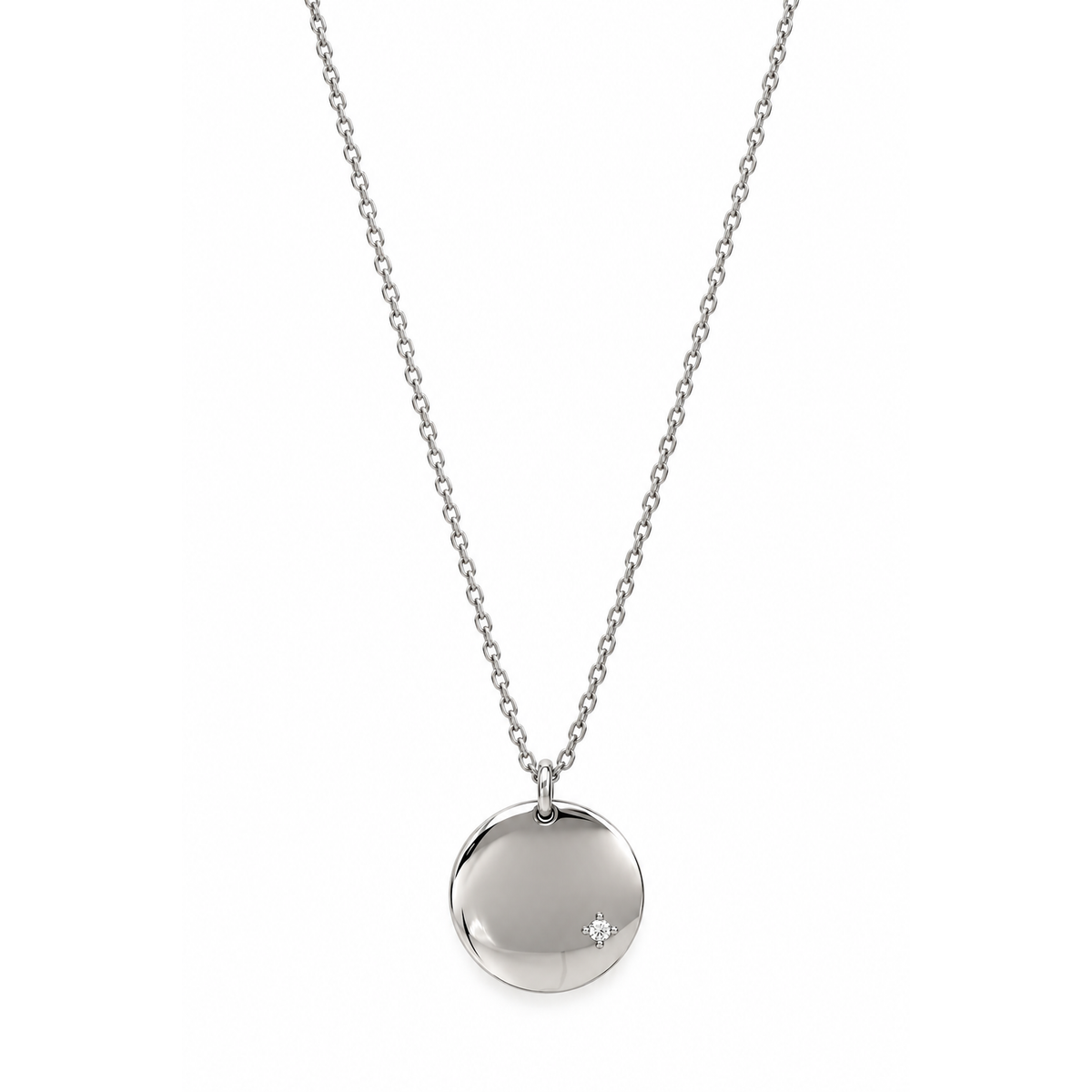 Collana in acciaio con ciondolo rotondo