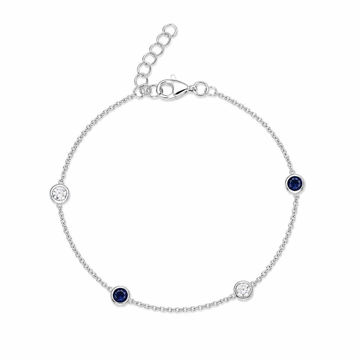 Bracciale in Argento  con Zirconi Neri e Bianchi