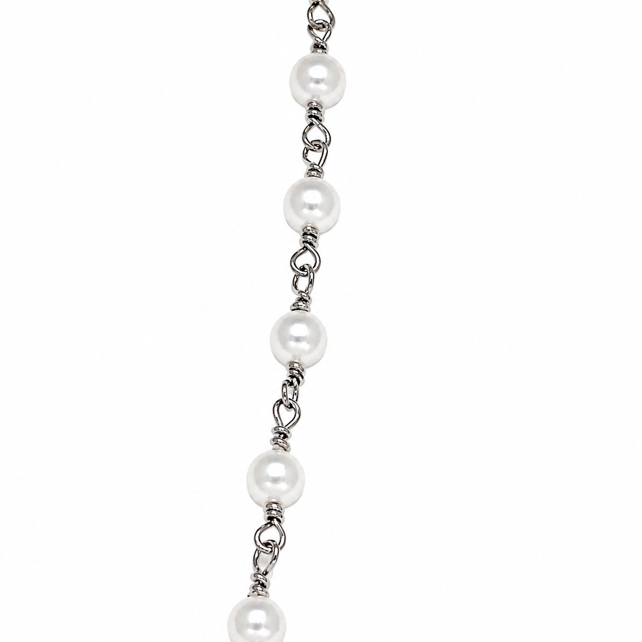 Collana con Perline e Cuore Argento