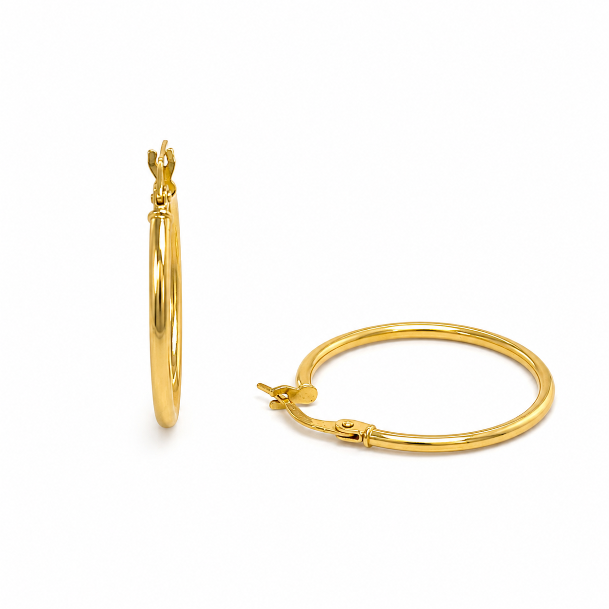 Orecchini a Cerchio Classici in Oro Giallo