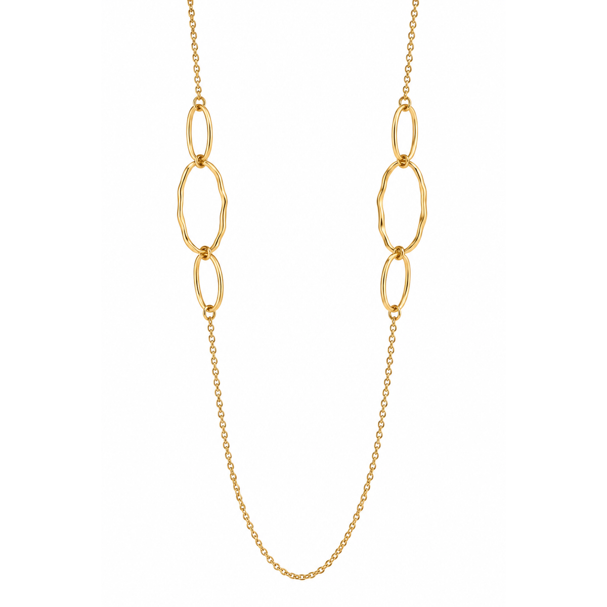 Collana in Acciaio Dorato con Maglie Ovali