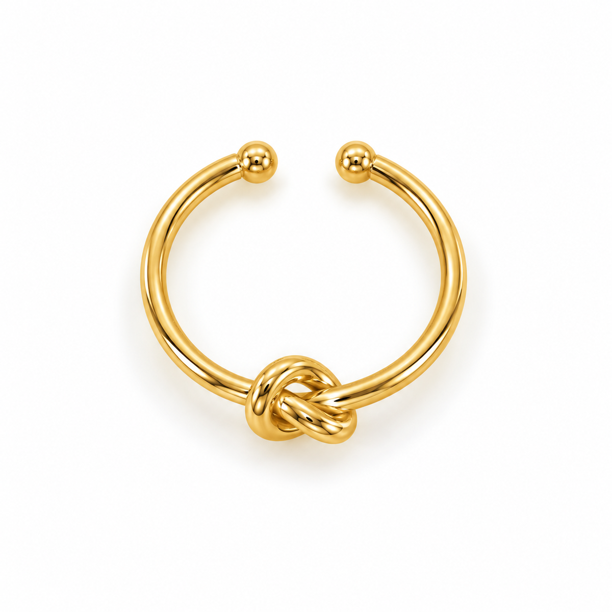 Anello in Acciaio Dorato con Nodo