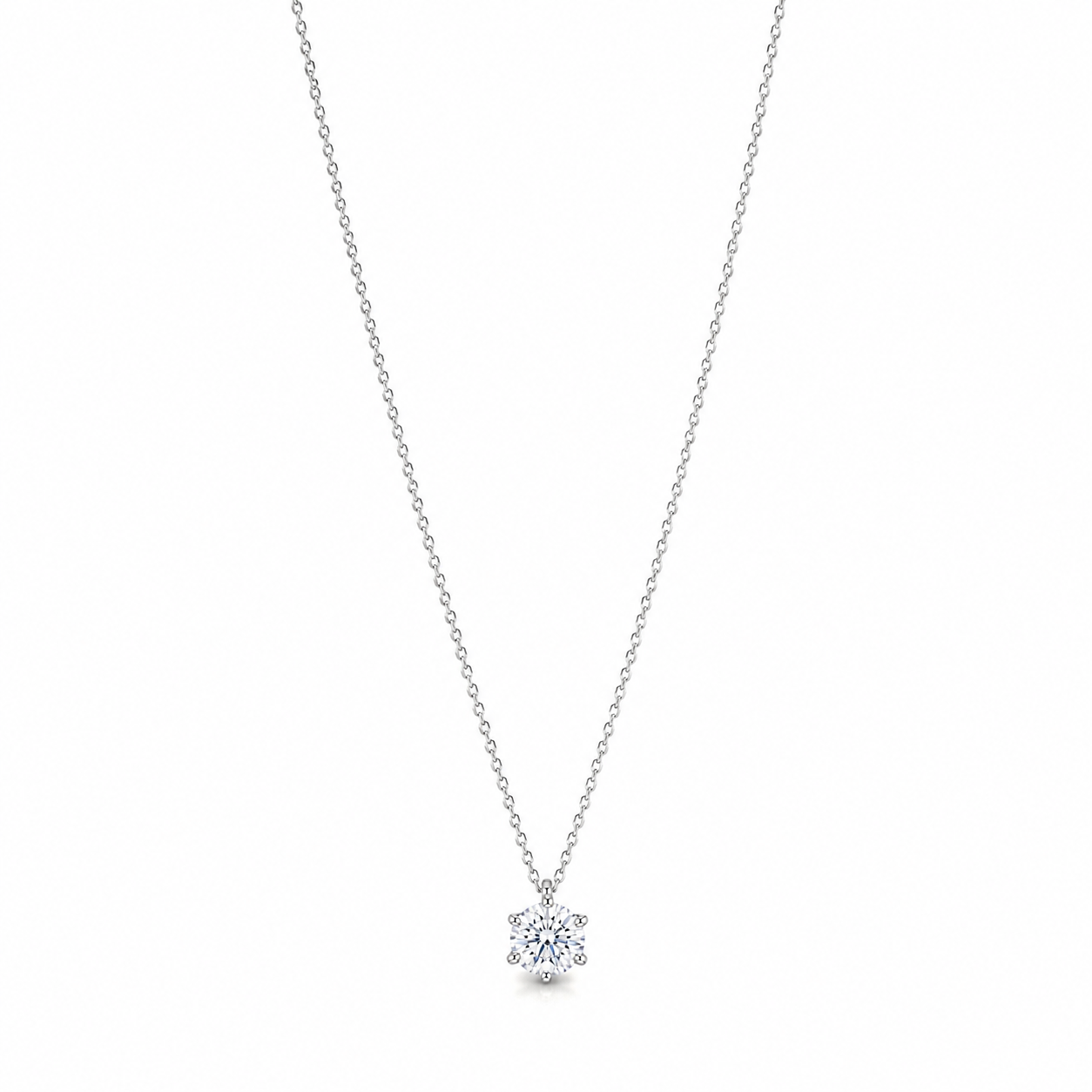 Collana Punto Luce Cubic Zirconia  in Oro Bianco 9K