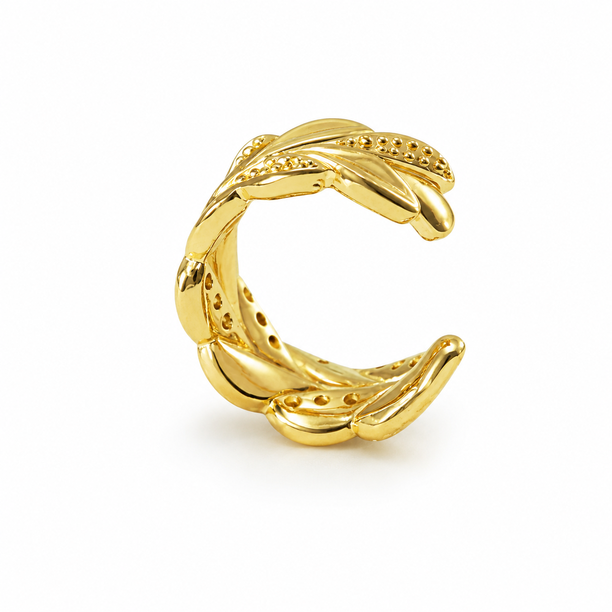 Ear Cuff in Acciaio Dorato con Zirconi