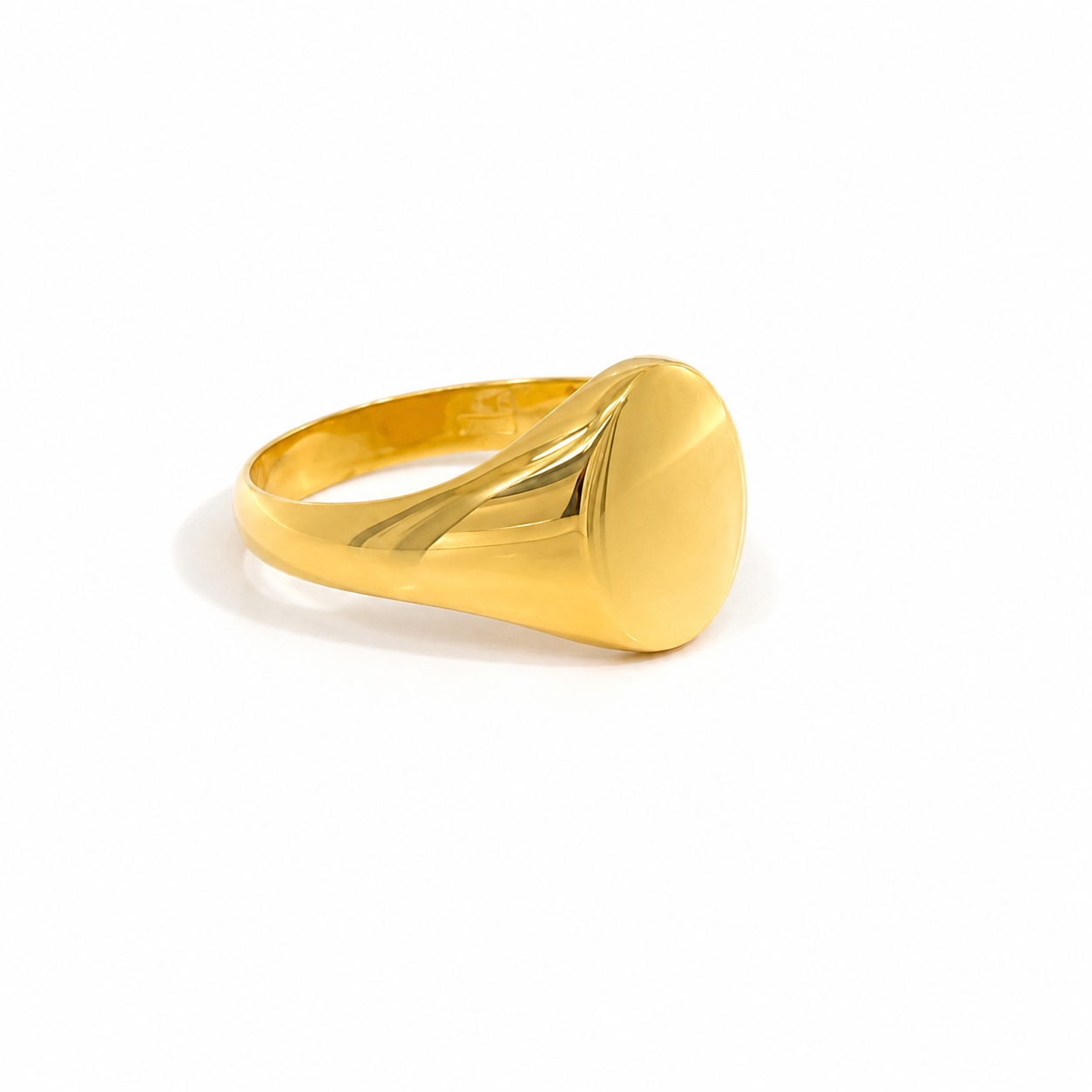 Anello Chevalier Scudo Ovale in Oro Giallo 9KT