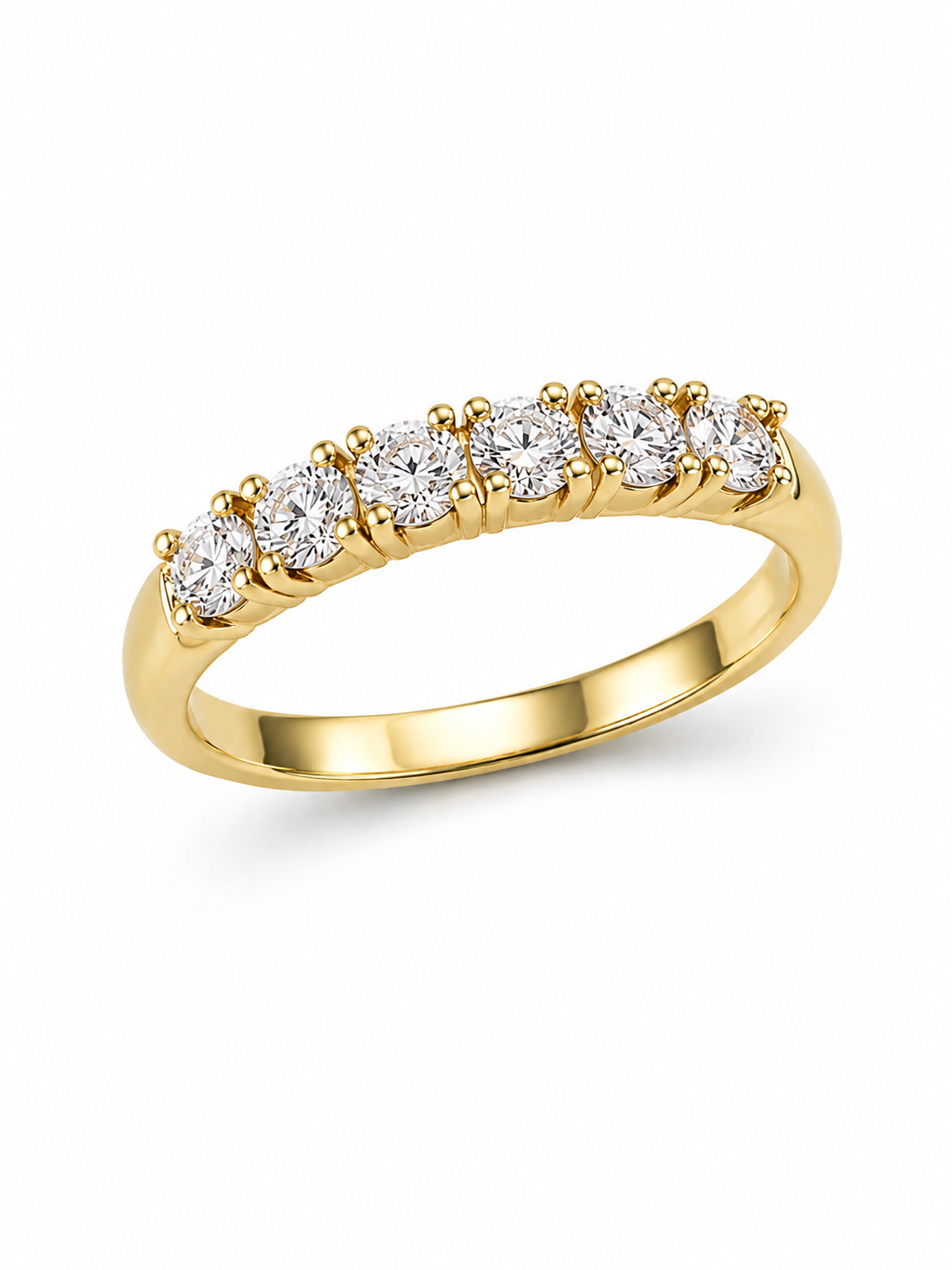 Anello Eternity Dorato con Zirconi in Acciaio
