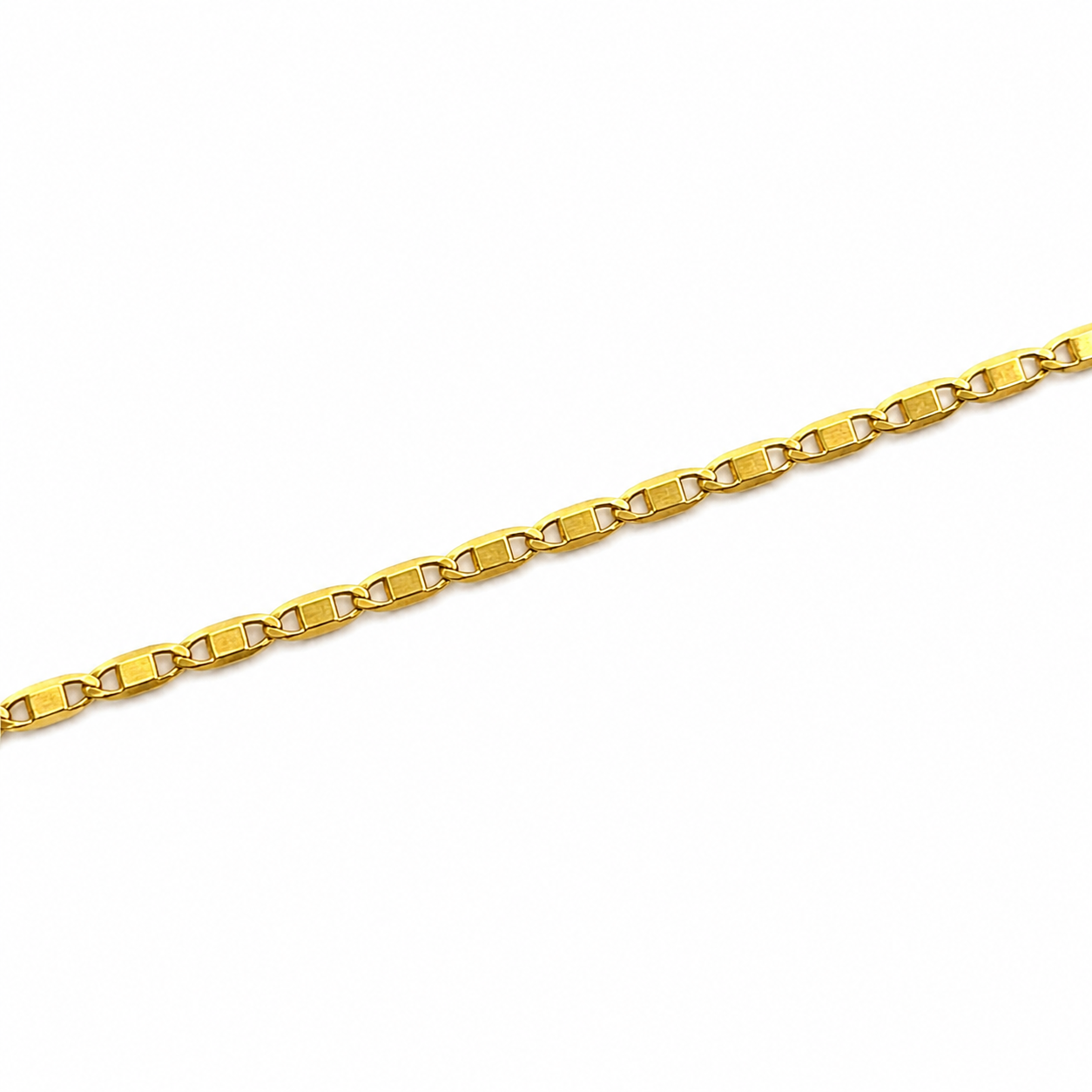 Collana Oro Giallo con Maglie Rettangolari Lucide