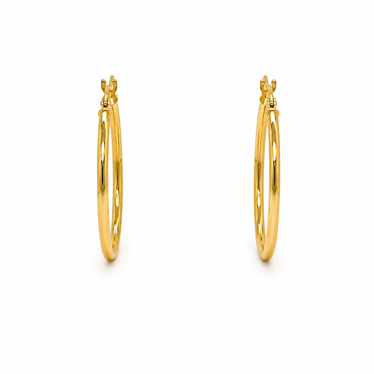 Orecchini a Cerchio Classici in Oro Giallo