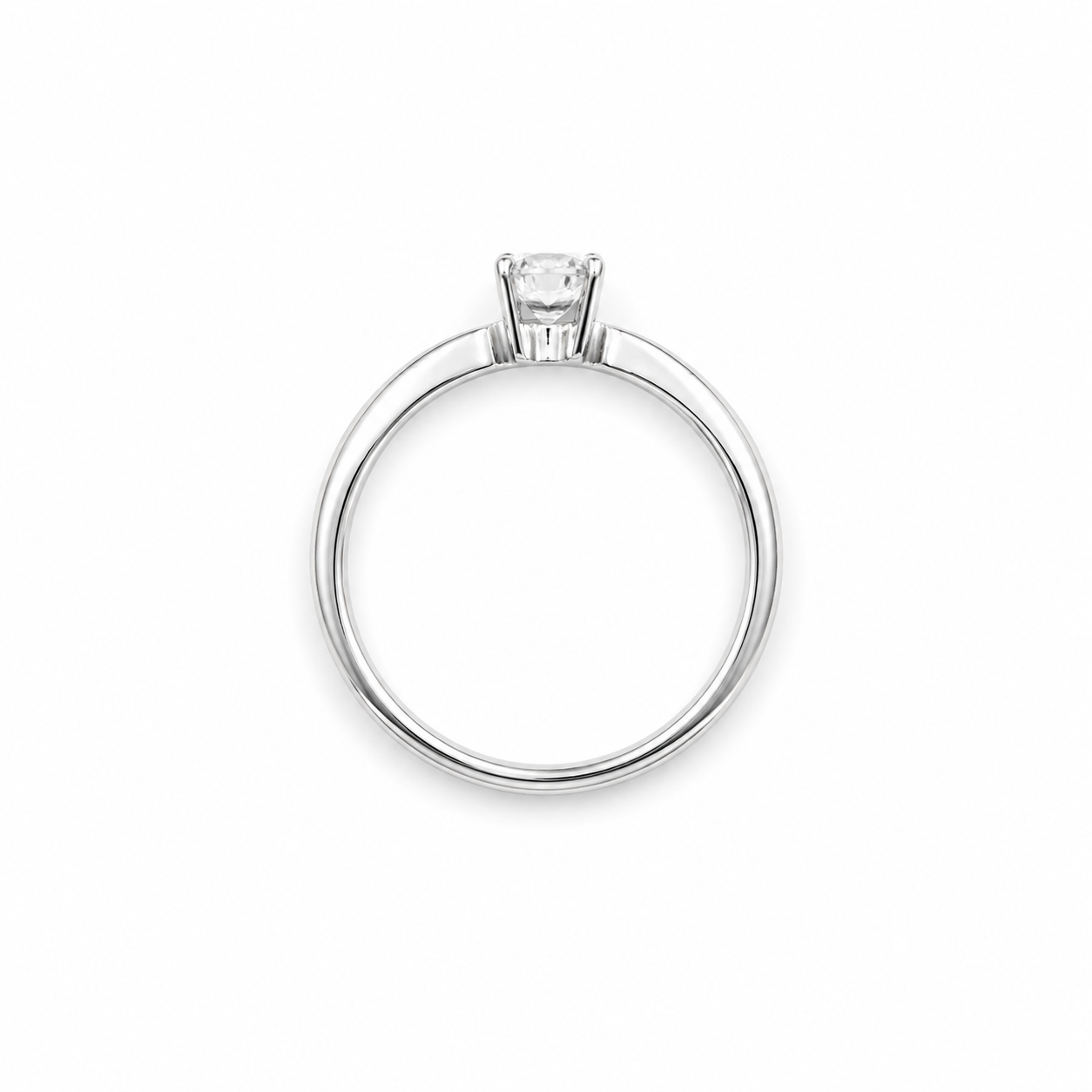 Anello Cuore in Oro Bianco 9Kt con Zircone