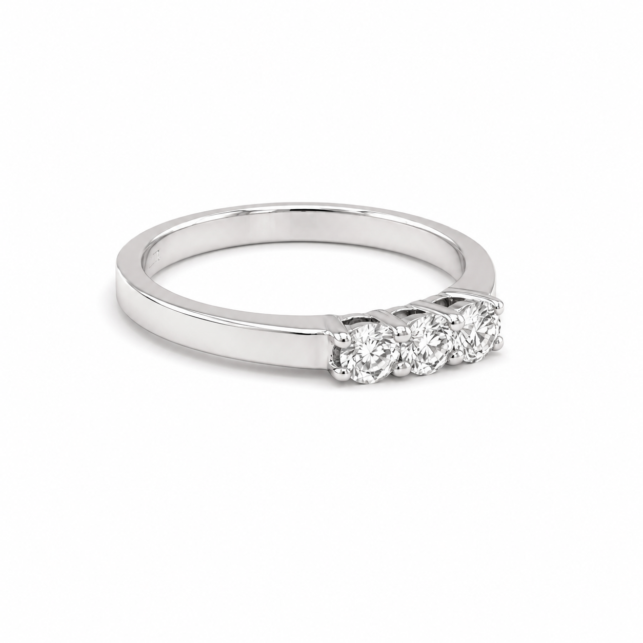 Anello Trilogy in Oro Bianco 9KT con Zirconi Bianchi