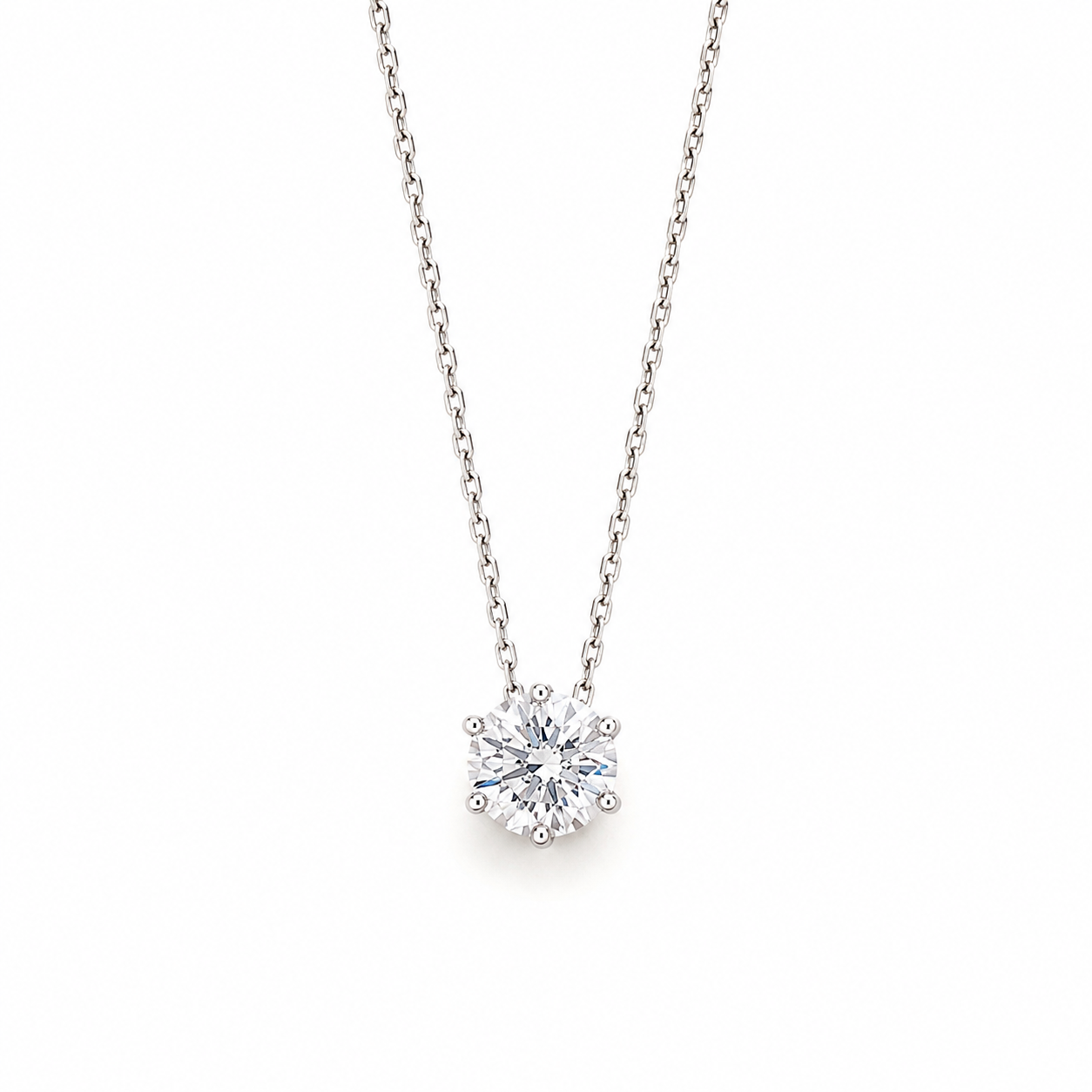 Collana Punto Luce Cubic Zirconia  in Oro Bianco 9K