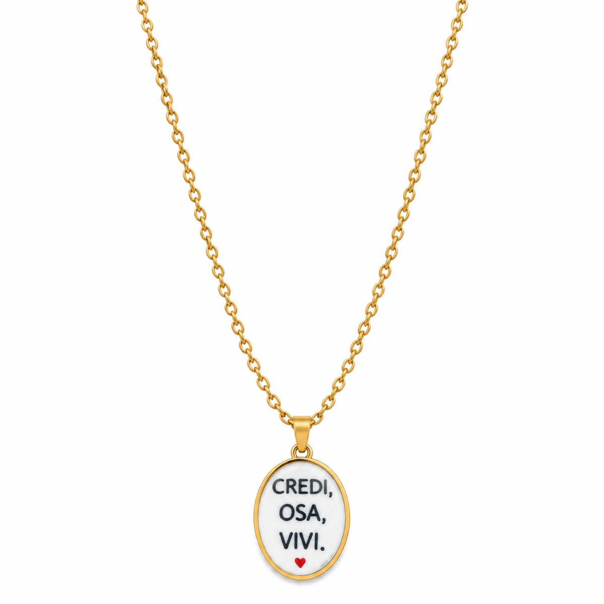 Collana Credi, Osa, Vivi in Acciaio Dorato