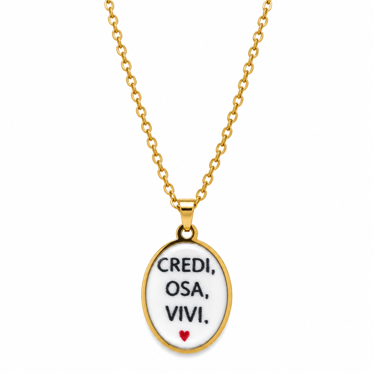 Collana Credi, Osa, Vivi in Acciaio Dorato