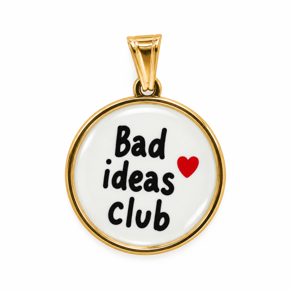 Ciondolo Bad Ideas Club in Acciaio Dorato