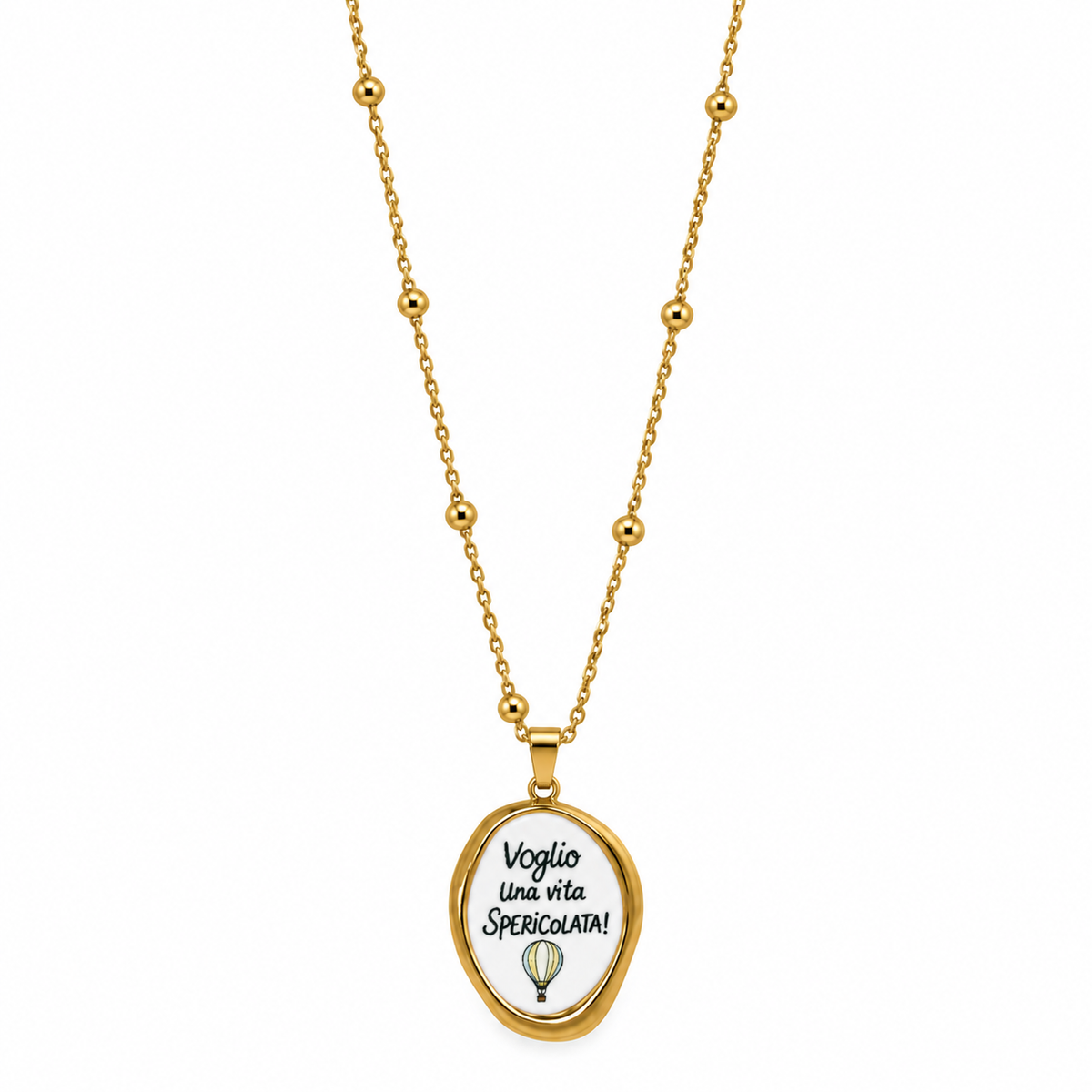 Collana Vita Spericolata in Acciaio Dorato