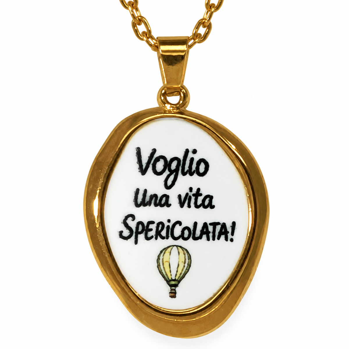 Collana Vita Spericolata in Acciaio Dorato